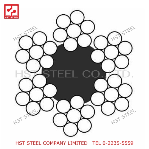 ลวดสลิงชุบสังกะสี 6x7 + FC